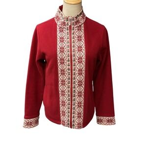 L.L. Bean Red Ski Jacket with White Pattern